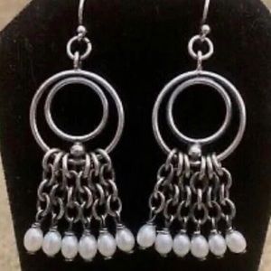 RARE SILPADA .925 Sterling Silver Fresh Water Pearl Earrings